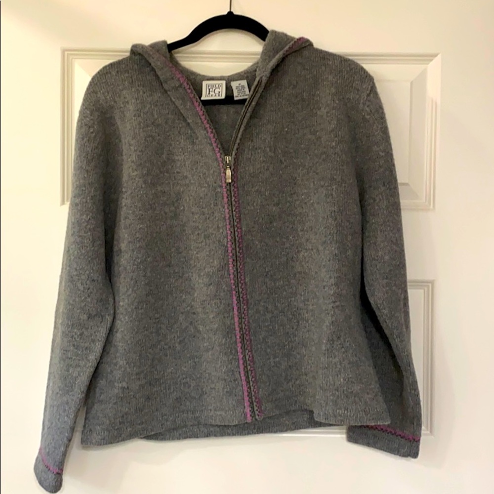100% Shetland wool zip up hoodie